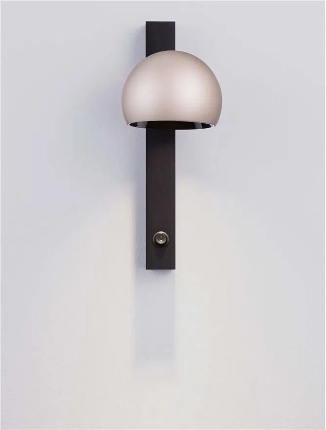 Aplica LED moderna stil minimalist LUSA negru/cafeniu