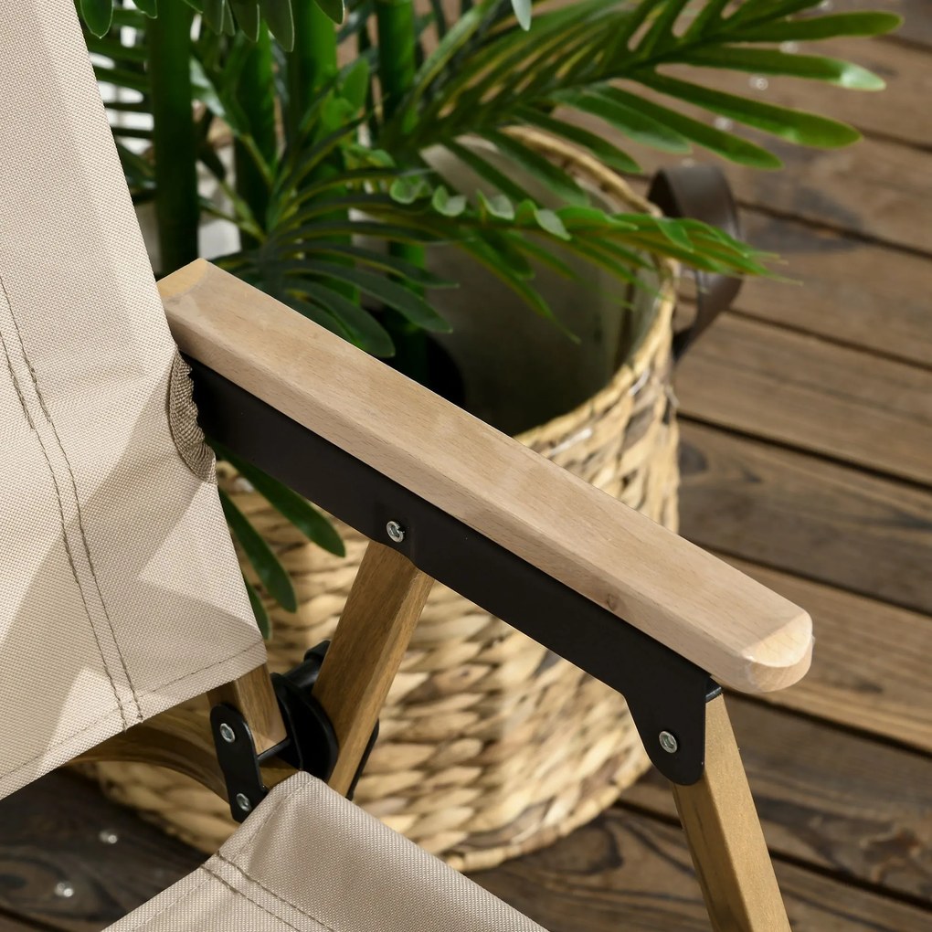 Outsunny Set de 2 scaune de camping scaun de pescuit pliant - tesatura Oxford si structura din otel 54 x 59 x 78 cm kaki | Aosom Romania