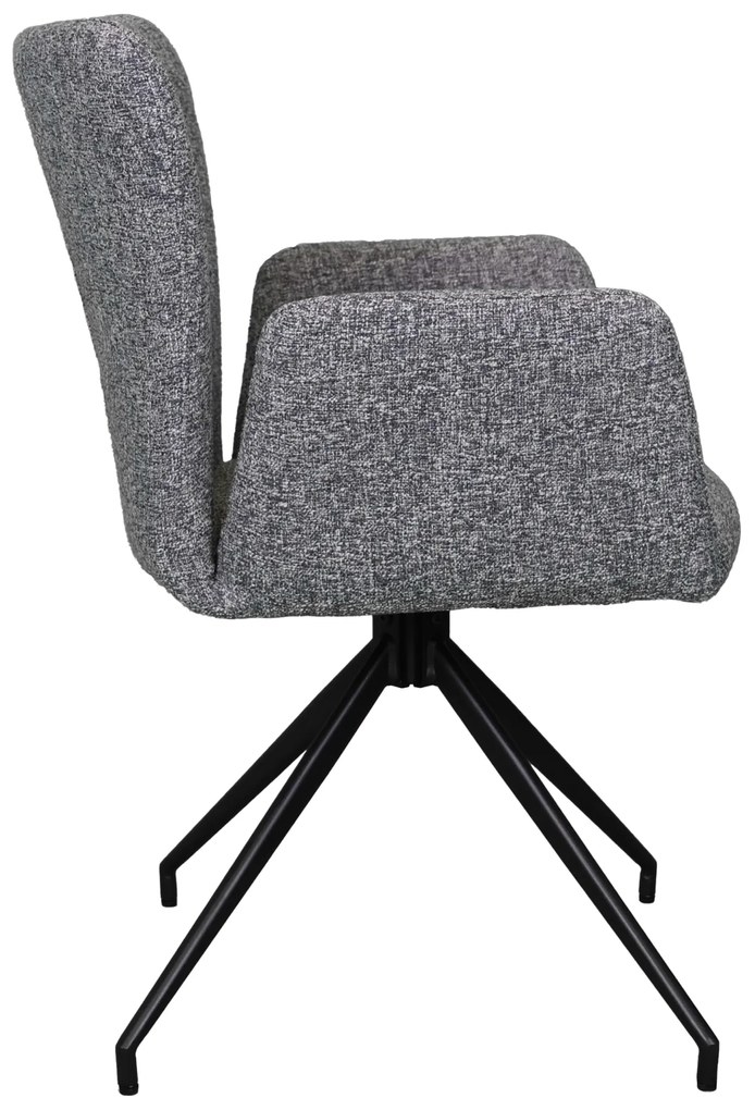 MAZZONI EXPORT SARETTA Gri albăstrui (material Java 48) - SCAUN MODERN PIVOTANT TAPIȚAT PENTRU SALON/SUFRAGERIE/BIROU LOFT
