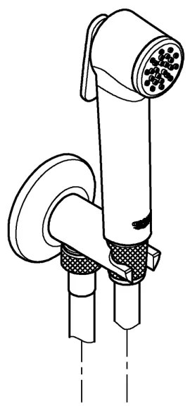 GROHE 26358000 - Set de perete TEMPESTA-F cu duș pentru bideu manual, 1000 mm, crom