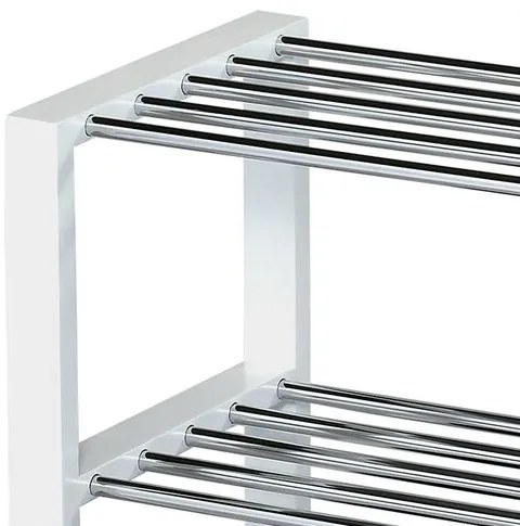 Raft pentru pantofi 4 niveluri alb/crom, 81 x30 x 73 cm, 4 etaje