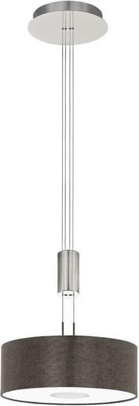 Lustra tip pendul LED Romao I tesatura/otel, maro, 1 bec, diametru 38 cm, 230 V, 24 W