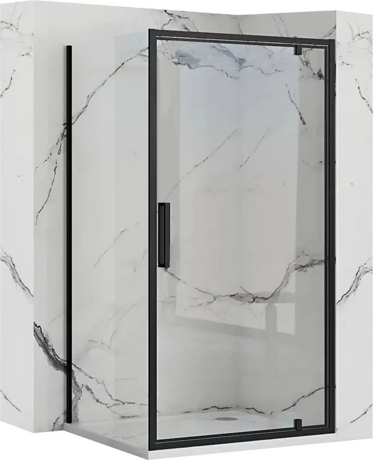 Cabina de dus dreptunghiulara cu usa pivotanta Rea Rapid Swing 90x80 negru