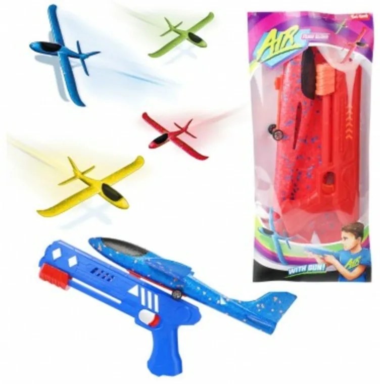 Pistol de spumă pentru avioane 25cm 4 culori în pungă