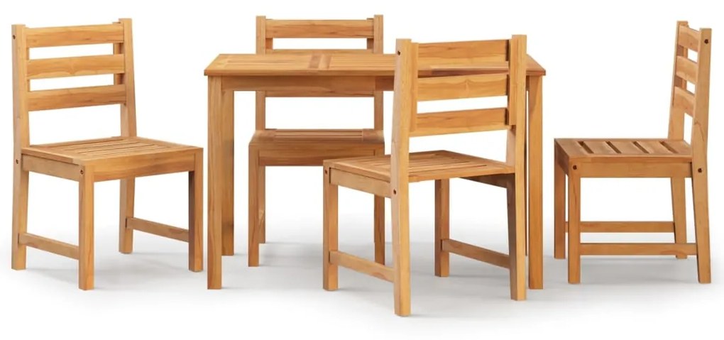3157181 vidaXL Set de sufragerie de grădină, lemn masiv de tec, 5 piese