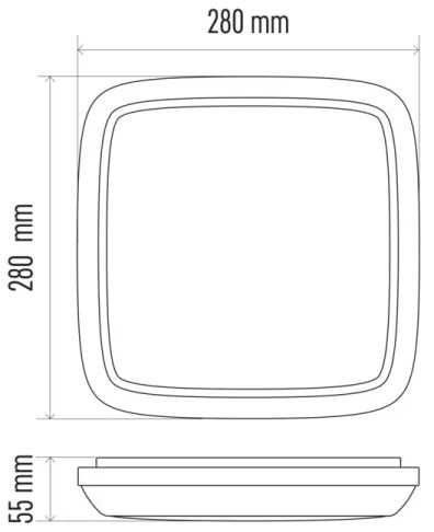 Plafonieră LED exterior DORI LED/24W/230V IP54 pătrat