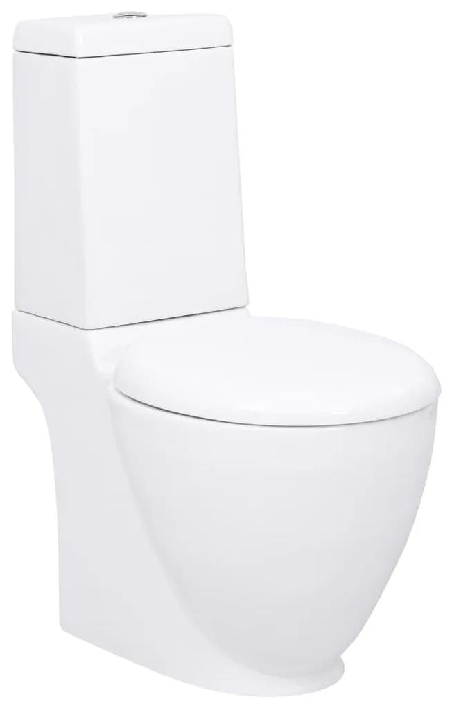 141135 vidaXL Toaletă vas WC pentru baie, ceramică, toaletă rotundă, alb