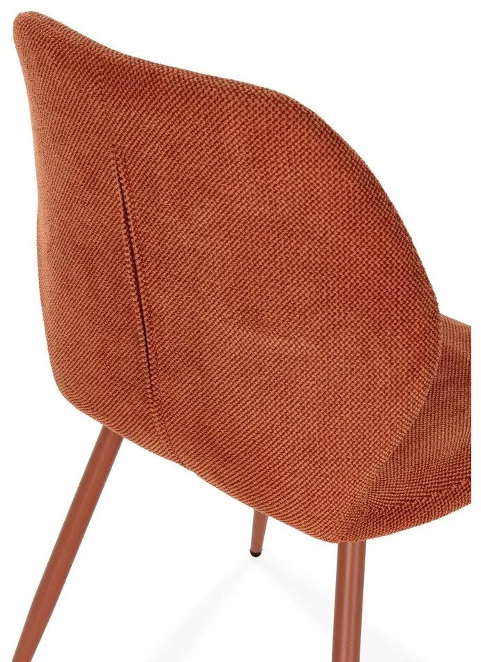 Scaune de dining teracotă 4 buc. tapițate Ansu – Marckeric