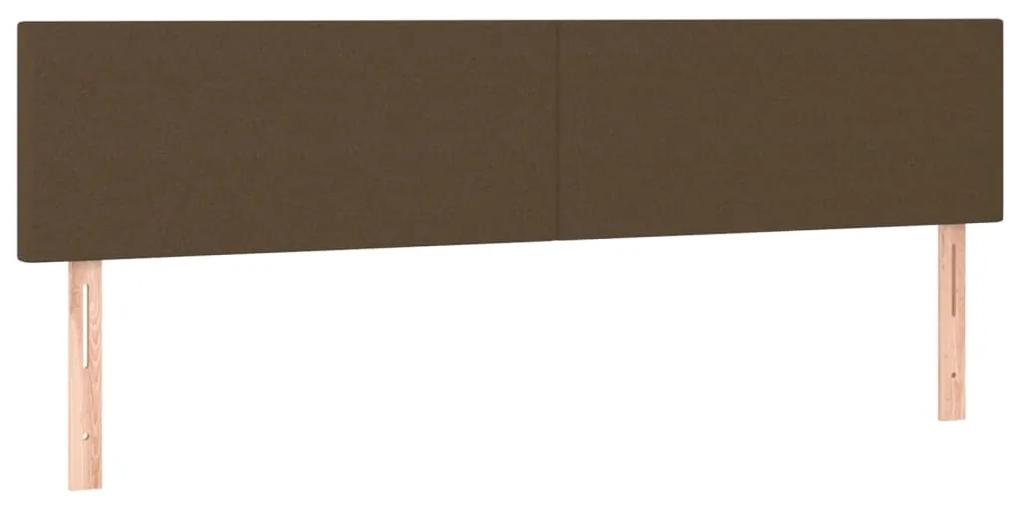 Pat box spring cu saltea, maro inchis, 200x200 cm, textil Maro inchis, 200 x 200 cm, Design simplu