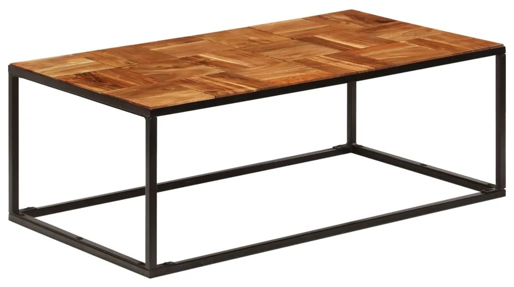 vidaXL Măsuță de cafea, 110 x 60 x 40 cm, lemn masiv de acacia și oțel