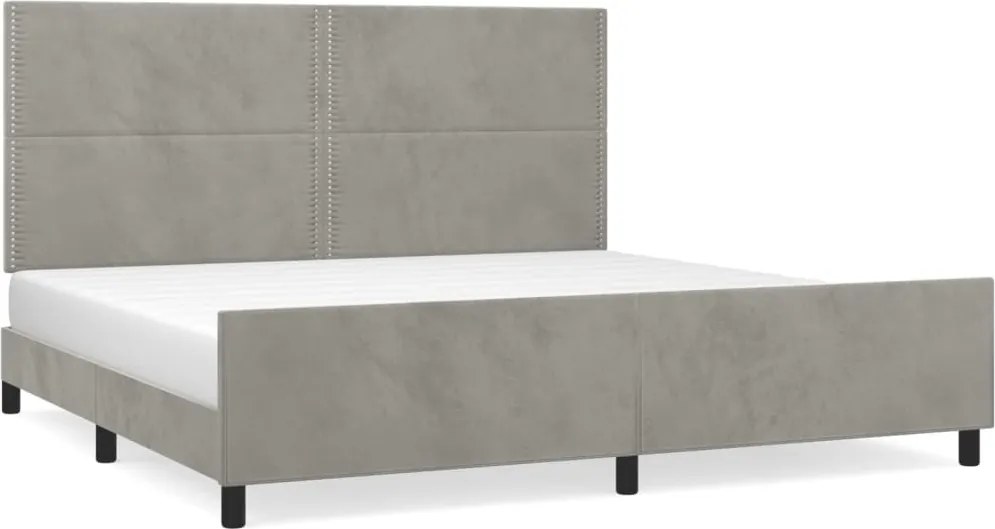 vidaXL Cadru de pat fără saltea, gri deschis, 200x200 cm, catifea