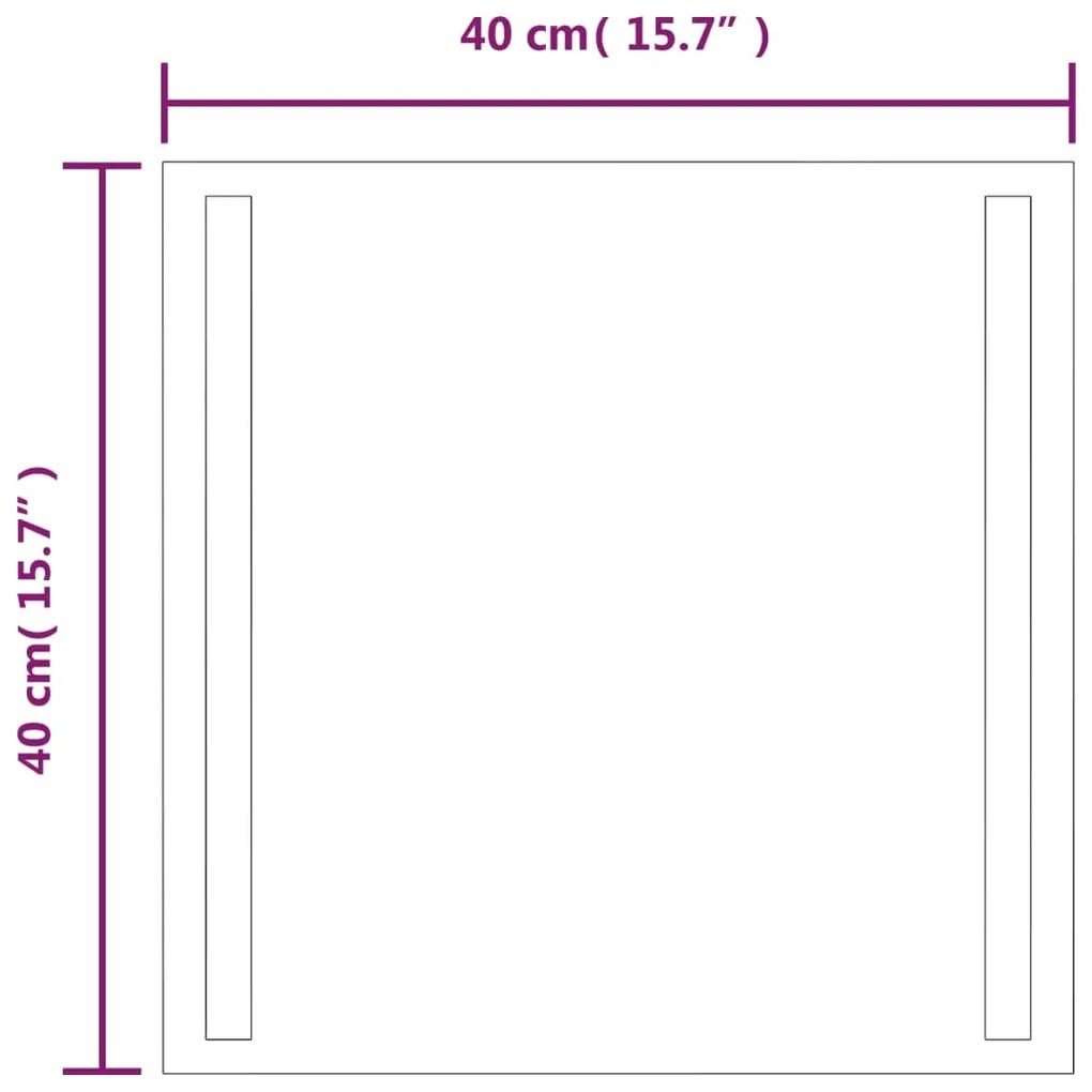 Oglinda de baie cu LED, 40x40 cm