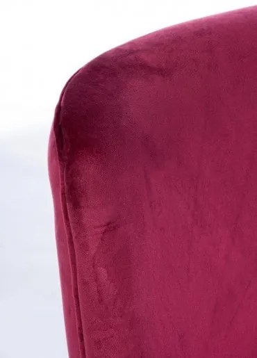 Fotoliu bordo / auriu din catifea si lemn de Pin, Clelia Bizzotto