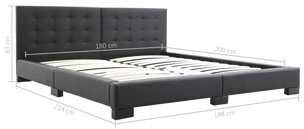 Cadru de pat, negru, 200 x 180 cm, piele artificiala Negru, 180 x 200 cm, nu