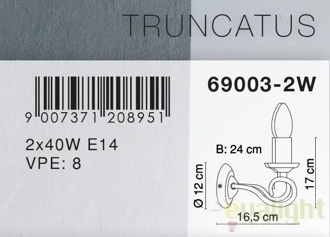 Aplica de perete 2 brate Truncatus 69003-2W GL