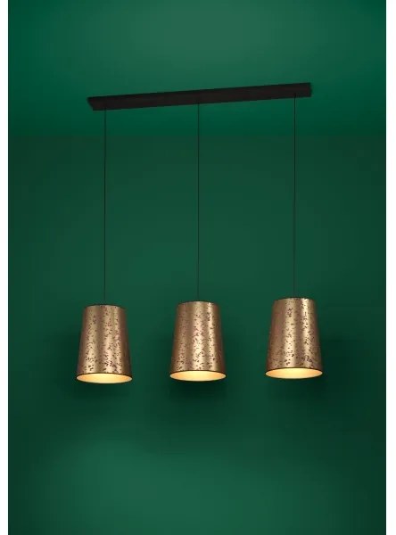 Lustră pe cablu Eglo 390293 CASTUERA 3xE27/25W/230V auriu/roz