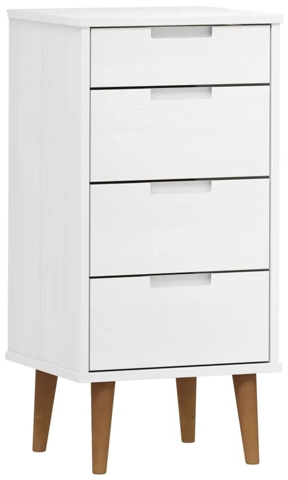 350502 vidaXL Dulap cu sertare, alb, 40x35x82 cm, lemn masiv de pin