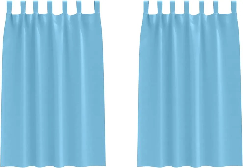 vidaXL Perdele Opaque cu Inel 2 pcs Albastru deschis 175 x 140 cm