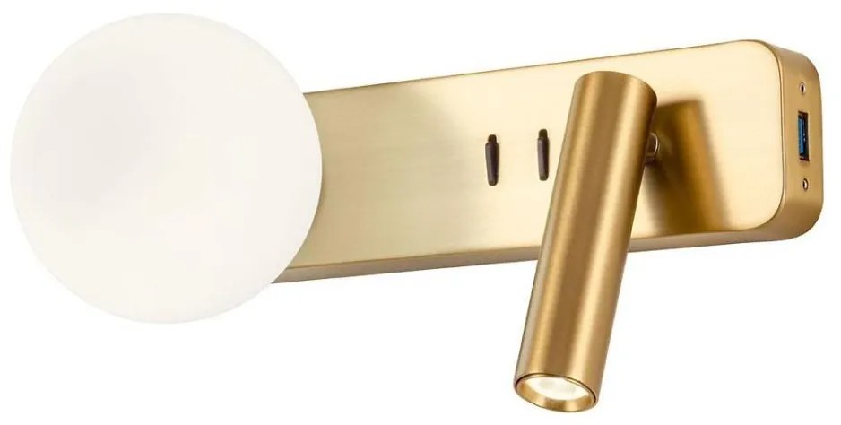 Redo 01-2992 - Aplica de perete OASIS, LED 3W/230V + 1x G9/10W, USB, CRI 90, bronz