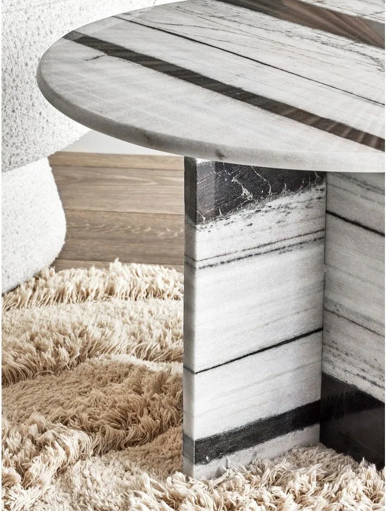 Măsuță de cafea alb-negru rotundă din marmură ø 61 cm Rosito – Bloomingville