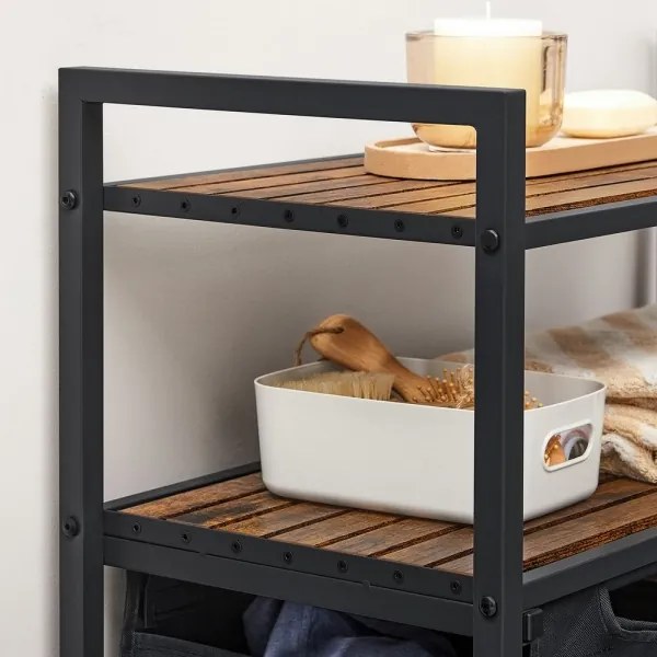 Coș pentru rufe REX maro/negru