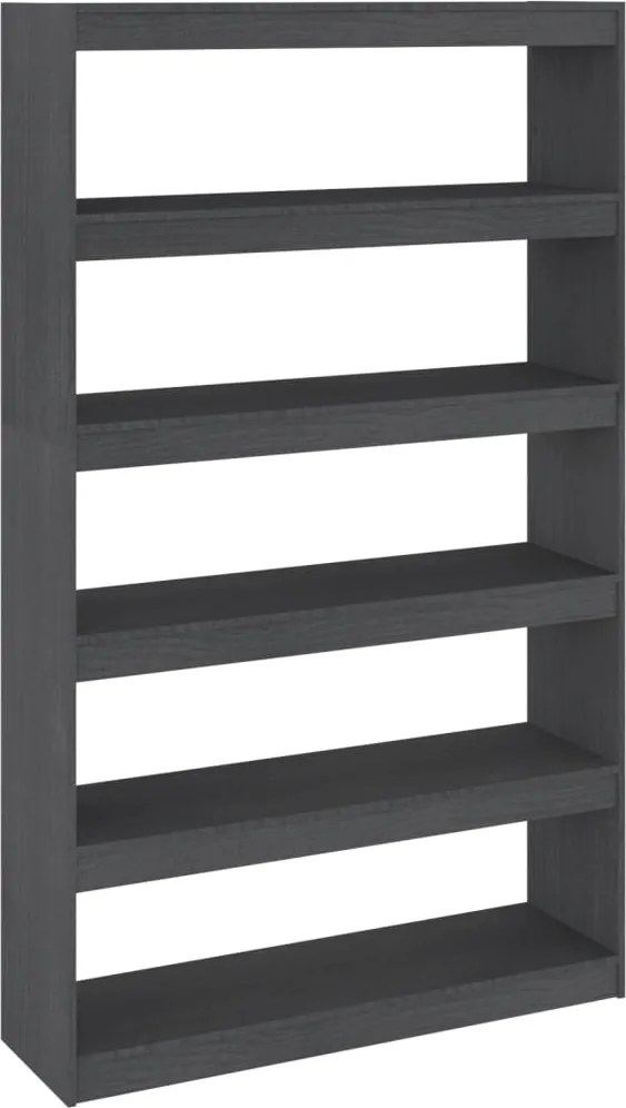 vidaXL Bibliotecă/Separator cameră, gri 100x30x167,5 cm lemn masiv pin