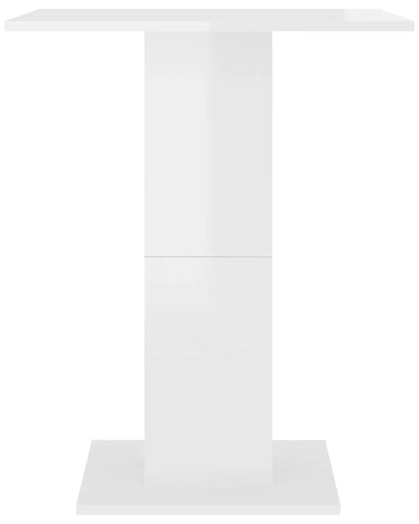 Masa de bistro, alb extralucios, 60 x 60 x 75 cm, PAL 1, Alb foarte lucios