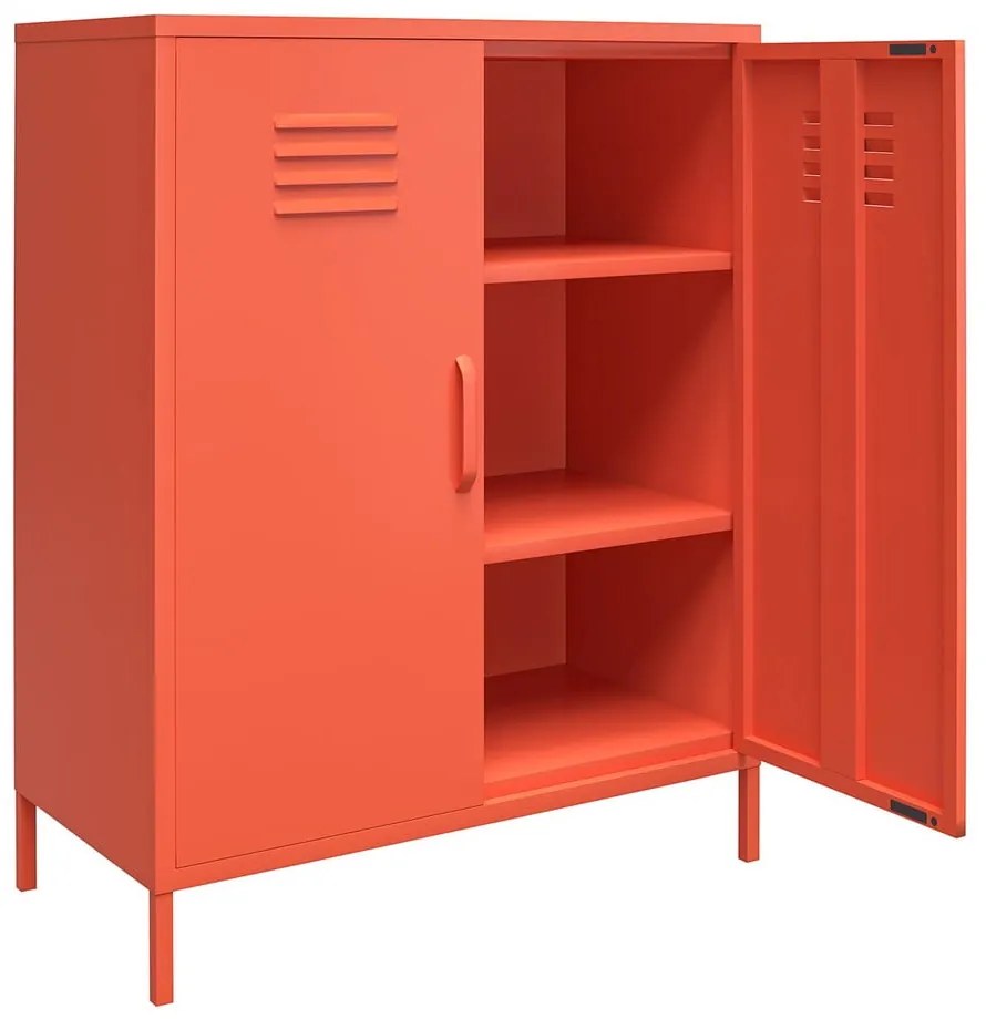 Dulap metalic portocaliu Novogratz Cache, 80 x 102 cm