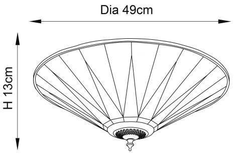 Endon 70240 - Plafonieră Tiffany DARK STAR, 2 x E27, 40 W, 230 V, Ø 49 cm