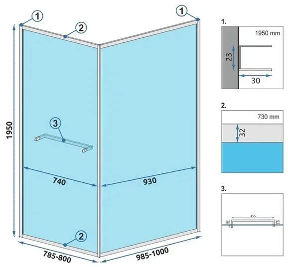 Cabina de dus dreptunghiulara Rea Space In cu usa glisanta 80x100 negru mat