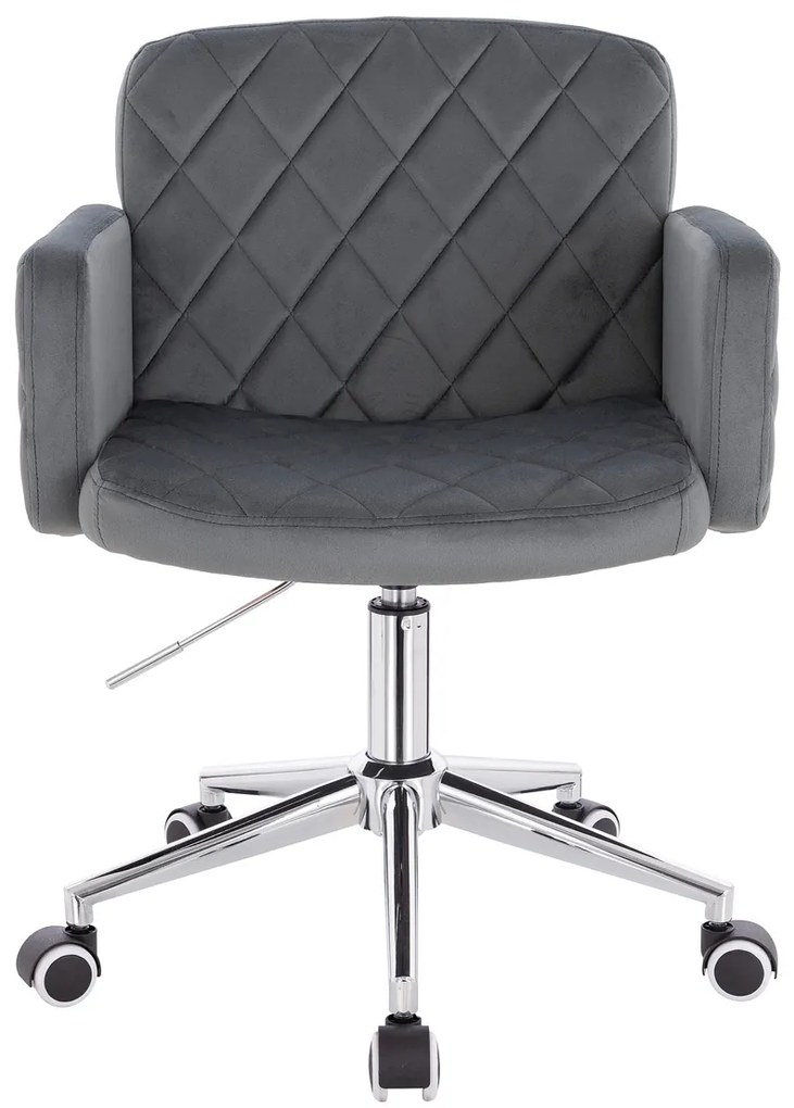 HR802K Scaun Grafit din Catifea cu Bază Cromata