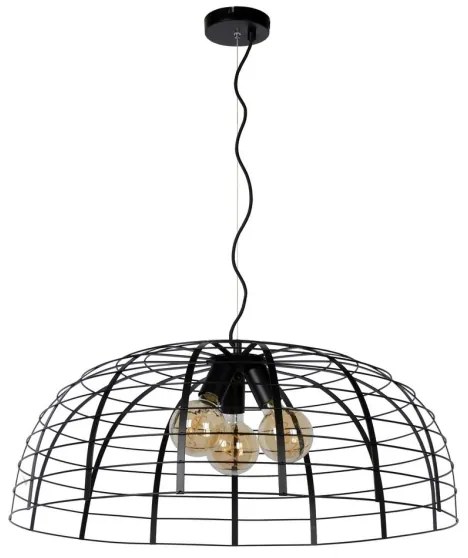 Lustră pe cablu ELODIE 3xE27/40W/230V neagră Lucide 45449/76/30