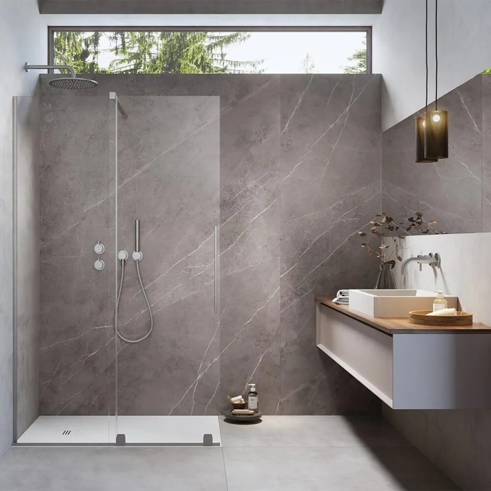 Paravan de dus tip Walk-in Radaway Furo nichel periat-transparent 120 cm sticla securizata 8 mm stanga