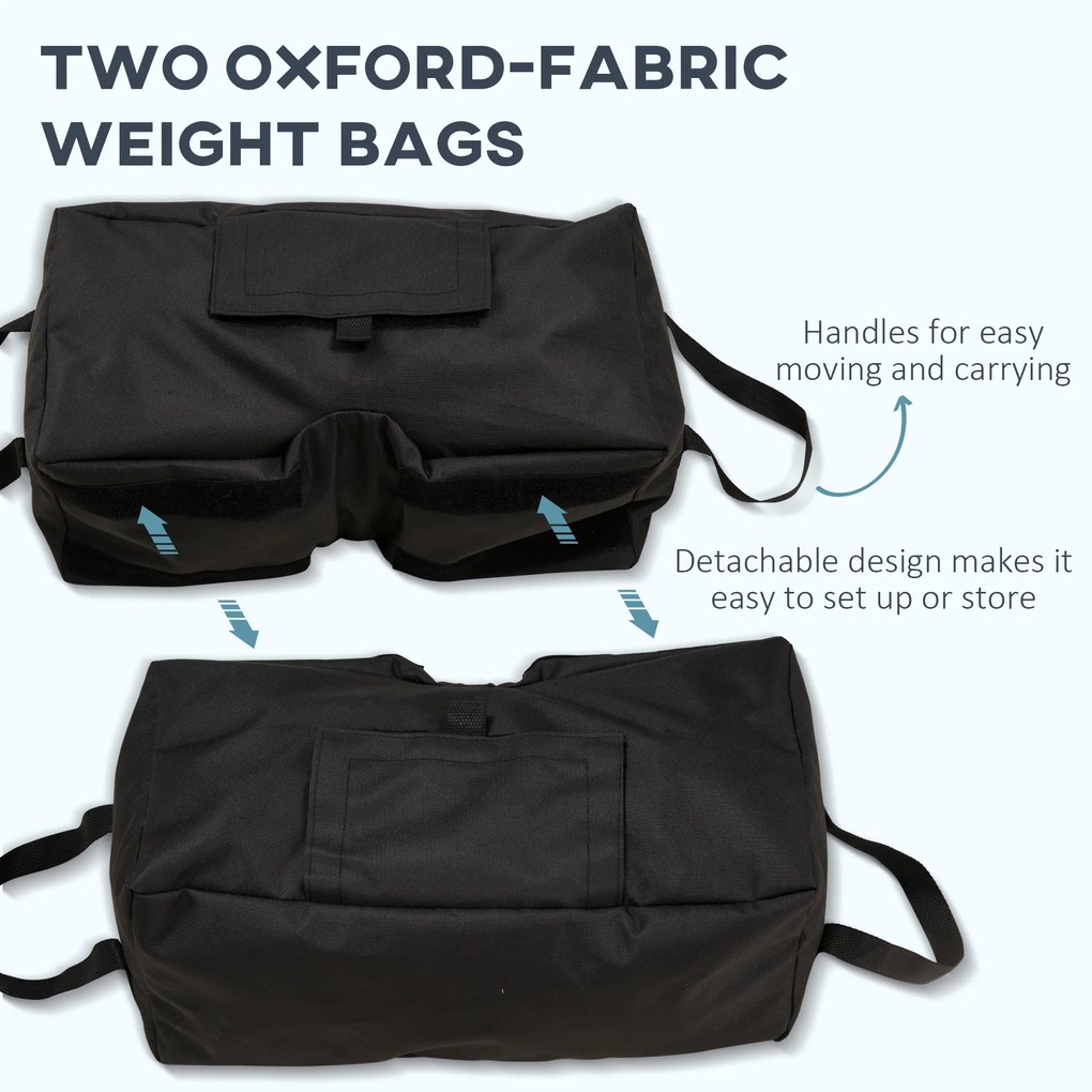Outsunny Set 2 Baze pentru Umbrelă cu Sac Reîncărcabil cu 50 kg de Nisip, Mânere și Lopată, 50x25x18 cm, Negru | Aosom Romania