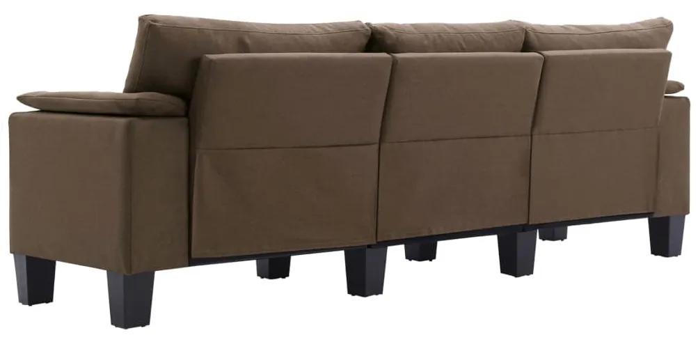 Canapea cu 3 locuri, maro, material textil Maro, Canapea cu 3 locuri