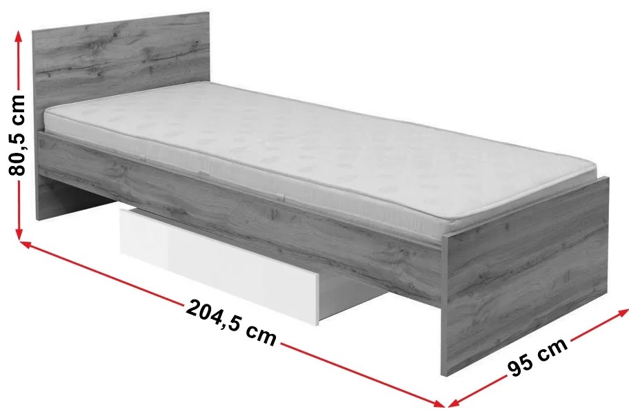 Pat de o persoană 90 cm Zele LOZ/90. 702289