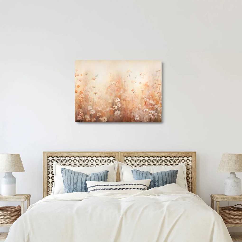 Tablou pe sticlă - Model de flori sălbatice (70x50 cm)