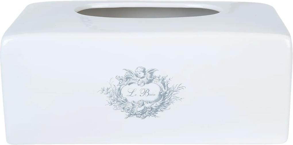 Suport  ceramica alb negru servetele Le Bain 24 cm x 14 cm x 9 cm