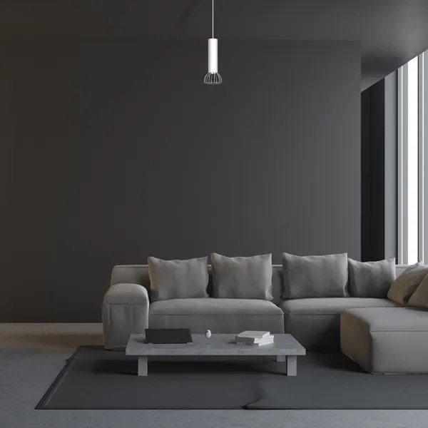 Lustră pe cablu DANTE 1xGU10/25W/230V albă/crom lucios