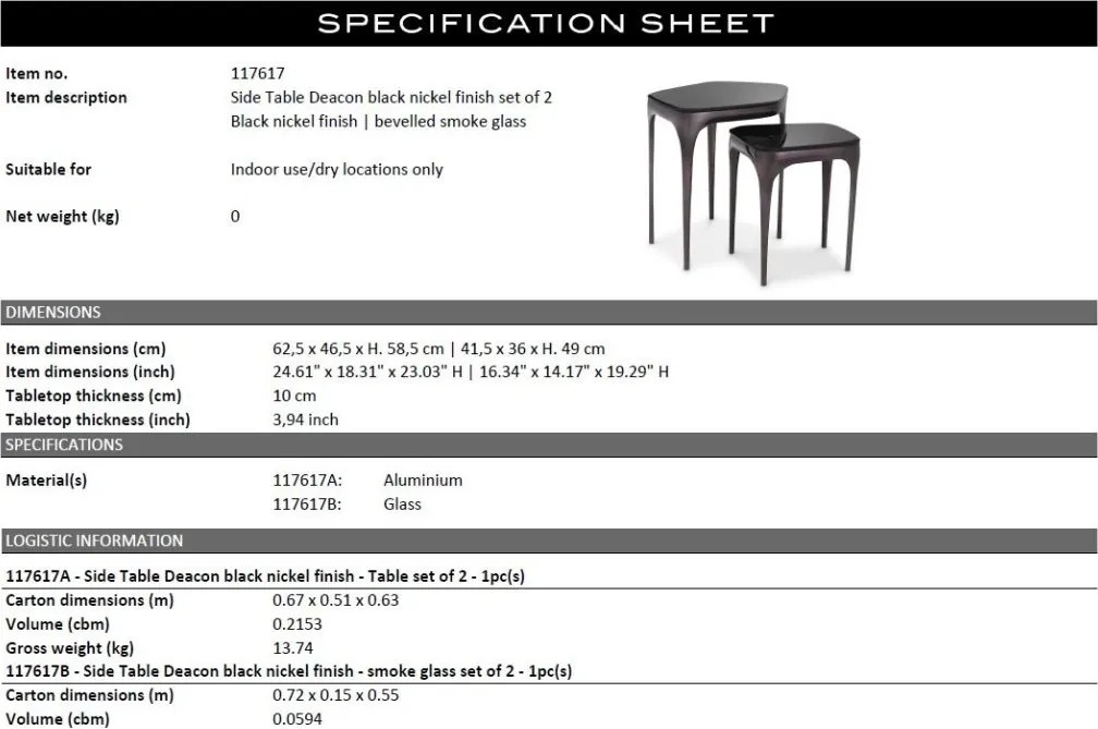 Set de 2 masute design LUX Deacon