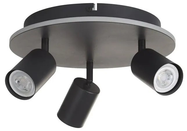 Plafoniera cu 3 spoturi metal negru San Diego