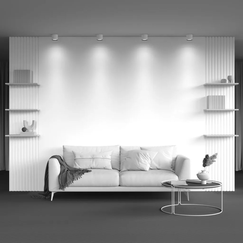 Spot LED aplicat, plafoniera design tehnic Alfa alb, negru 10cm
