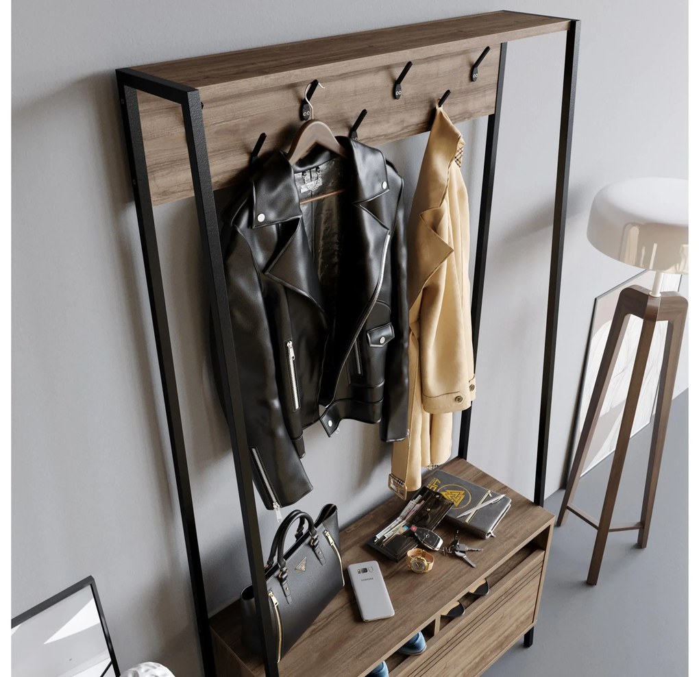 Mobilier hol Dudulo (nuc + negru). 1102073