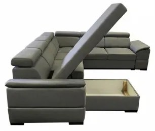 Colțar extensibil GRANADA cu colț universal în formă de U și spațiu de depozitare, gri închis