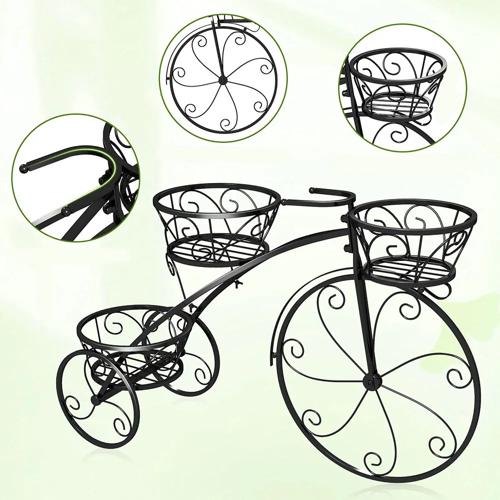 Suport metalic pentru flori pentru bicicletă