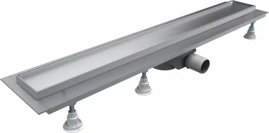 Set rigola pentru dus cu capac faiantabil Omnires Lowfix 90 cm argintiu