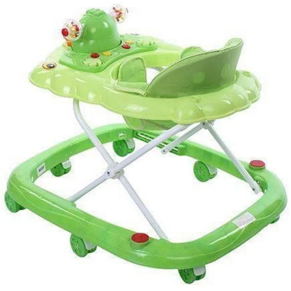 Premergator reglabil in 3 trepte NOVOKIDS™ Duckey, cu melodii, Ratusca, Pliabil, Verde