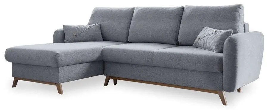 Colțar extensibil cu șezlong pe partea stângă Miuform Scandic Lagom, gri deschis