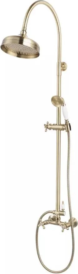 Coloana de dus cu baterie dubla comanda bronz periat FDesign Lacrima
