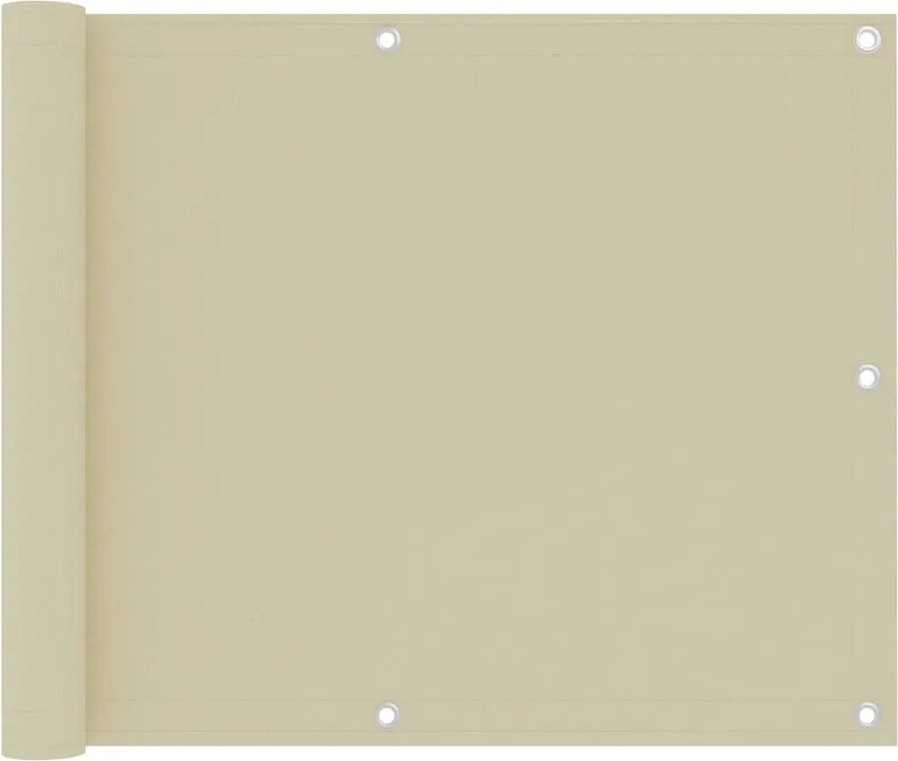 vidaXL Paravan pentru balcon, crem, 75x500 cm, țesătură oxford